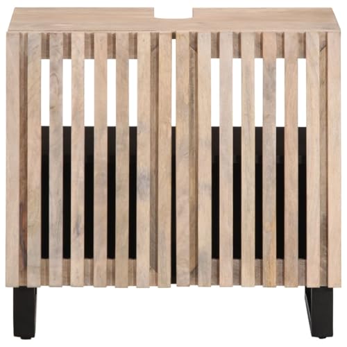 Armario para lavabo de baño de 62x34x58 cm con mango de madera maciza 5