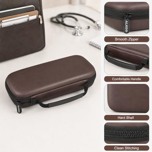 Image of ALKOO Stethoscope Case for 3M Littmann Classic III /Cardiology IV,BrownBlack | for MDF Acoustica Stethoscopes, for Nurses, Doctors, Nursing School Essentials, Students, Clinic, EMS, Travel, Hard Bag Only