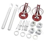 uxcell Car Universal Aluminum Red Clasp Hood Pin Lock Kit