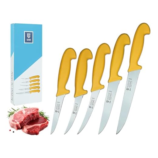 SMI - 5 Pcs Butcher Knife Set Professional Boning Knife Chef Knife Sharp Kitchen Knives Solingen Knife - Made In Germany