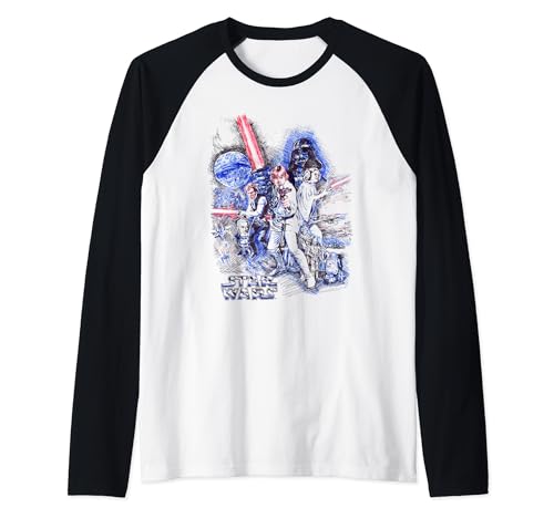 T-shirt Star Wars raglan motif affiche dessiné pour remplacer vos vêtements geek classiques