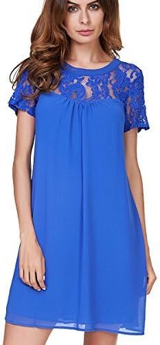 vanberfia Women's Lace Loose Casual Chiffon Dress