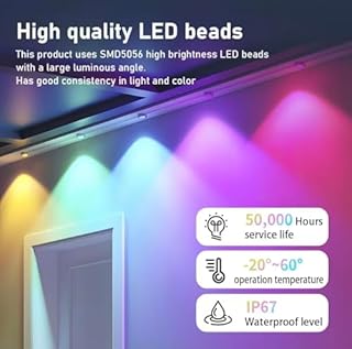 Clownya Permanent Outdoor Lights, Smart Outdoor LED String Lights,Christmas Lights RGB Color Changing,Scene Modes, IP67 Waterproof, App Control,Holiday, Party,Christmas Decorations (50FT)