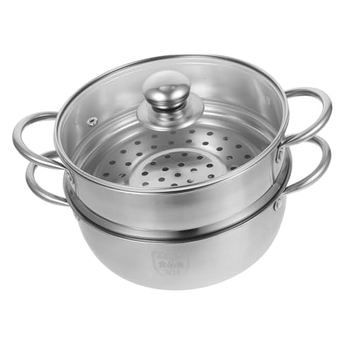 VALICLUD Olla Vaporera Inoxidable para Cocina de Inducción Resistente Quemaduras Gran Capacidad Doble para Sopa y Leche Utensilio para Cocina