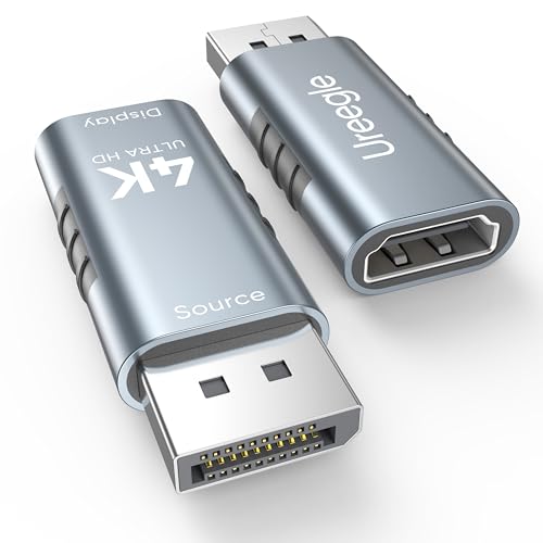 4K@30Hz DisplayPort to HDMI Adapter 2 Pack, Gold-Plated DP to HDMI Converter Compatible for PC, Laptop, Monitor, TV, Projector, NVIDIA/AMD GPU, Dell/HP Desktop
