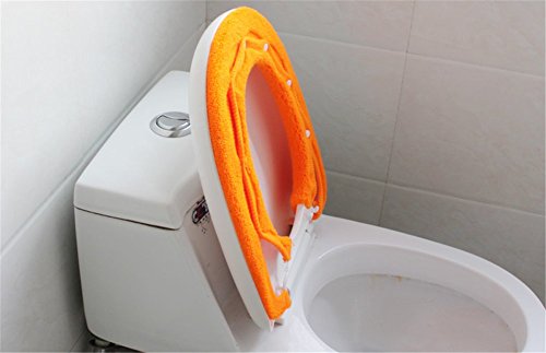 Vimeet Wärmer Waschbar WC-Sitz-Pad Badezimmer Bad WC-Sitzbezüge Toiletten Sitzbezug Closestool Seat Pad Toilet Seat Cover WC-Sitz Kissen Toilette Sitz Abdeckung für Universal Toilettensitz Rose – Bild 4