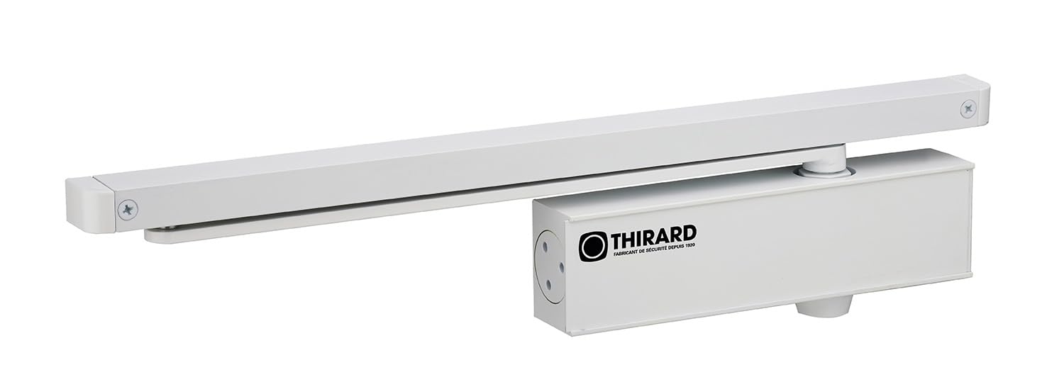 THIRARD - Ferme-​Porte Automatique Hydraulique - Design Force 3 - Bras Coulissant - Finition Blanc - Installation Facile - Réglage Vitesse - Idéal pour Porte Intérieure