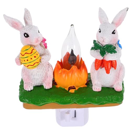Lámpara de noche con diseño de conejo de resina LED miniatura 1