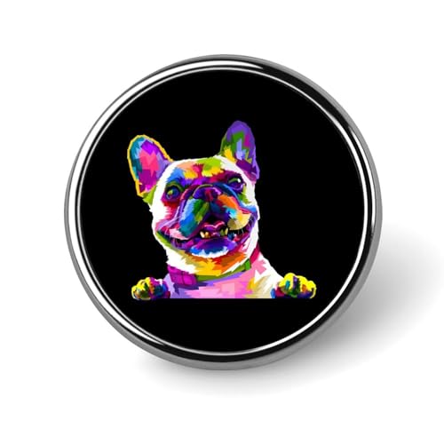 バッジ 円形 徽章 フレンチブルドッグ 犬柄 缶バッジ 胸章 ピンバッチ ボタンブローチ 25mm おしゃれ ネクタイピン コレクション バッグ飾 帽子 胸飾り かばん掛け 工芸品 取付簡単 男女兼用 プレゼント