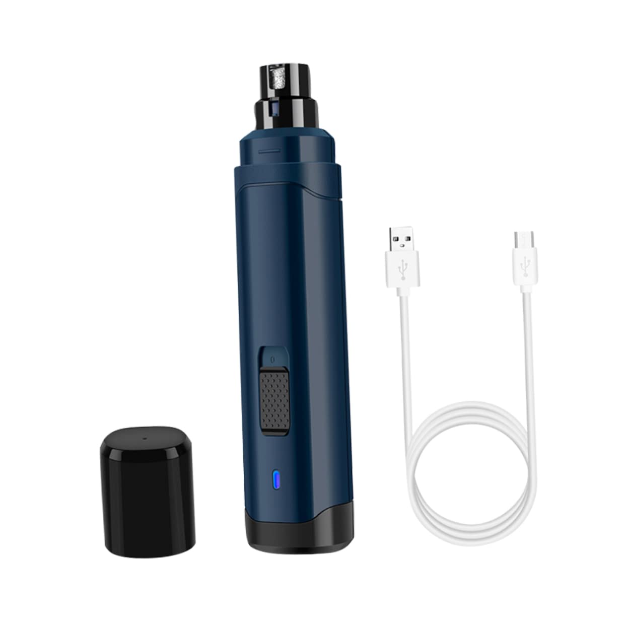 Coupe-Griffes Électrique pour Animaux De Compagnie Coupe-Ongles Automatique USB pour Chiens Et Chats Bleu Marine