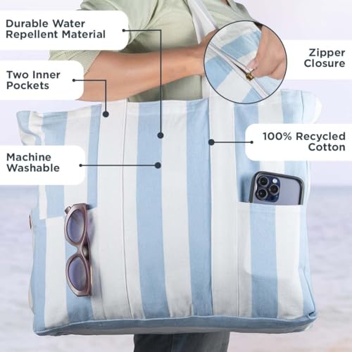 Image of Folkulture Beach Bag | Large Waterproof Beach Tote Bag for Women, Beach Essentials, Travel & Vacation Essentials
