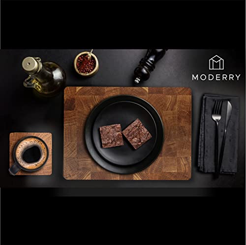 Moderry Set Of 4 Heat Resistant Cork Placemats For Dining Table With Free Set Of 4 Matching Drink Coasters Marble Design 16 X 12 Inches Cork Backed Hard Placemats (Honey Oak) #TOP4