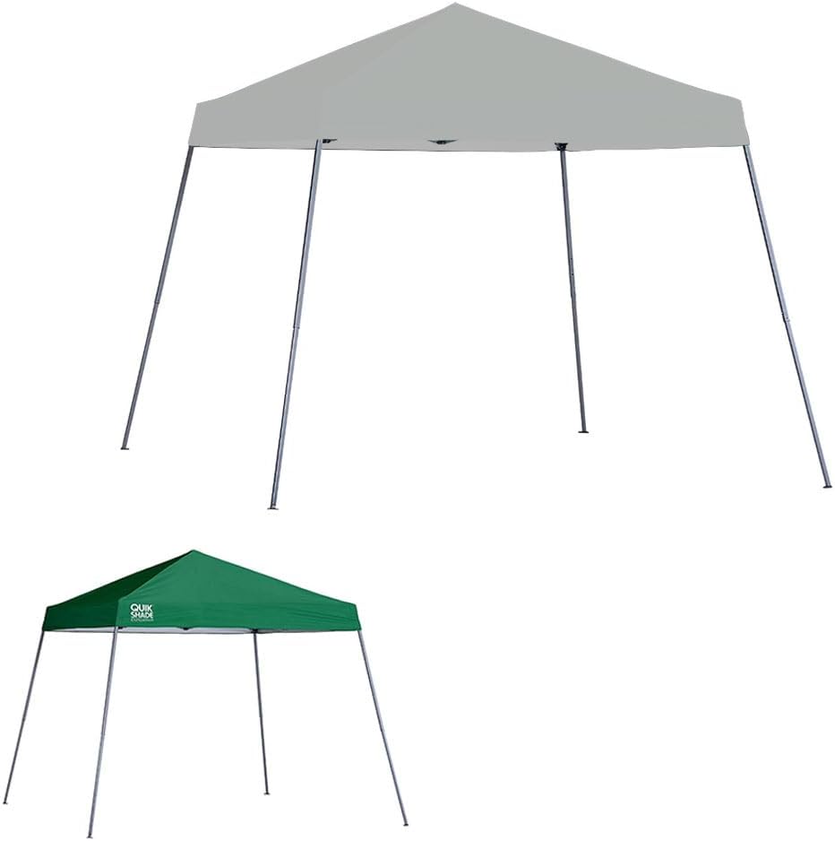 Garden Winds Custom Fit Replacement Canopy Top Cover Compatible with The Quik Shade Expedition EX64 Base 10' x 10', Canopy Top 8' X 8' Slant Leg - Upgraded Performance RIPLOCK 350 Fabric - Slate Gray