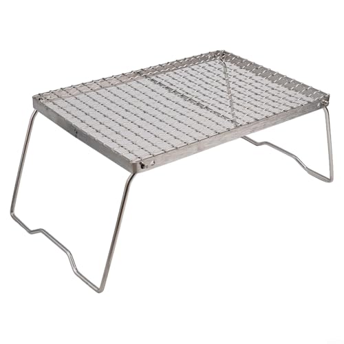 Barbacoa portátil ajustable esencial para camping hecha de acero inoxidable resistente (M)