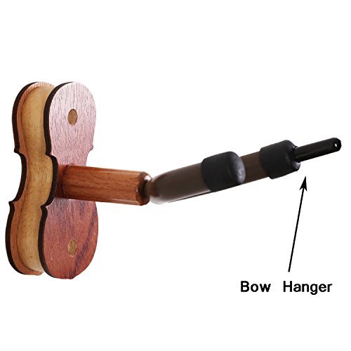 Violin Wall Mount Violin Hanger With Bow Hook Home & Studio Rosewood Violin/Viola Stand (Rosewood Ma-R5) #TOP1