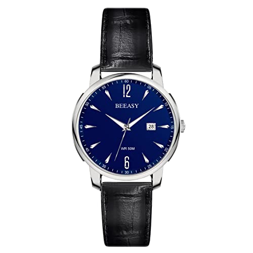 Beeasy Men's Watch Stainless Steel Analog Waches for Man Sport Work Waterproof Chronograph Watches,Classic Men's Wrist Watch with 42mm Watch for Men