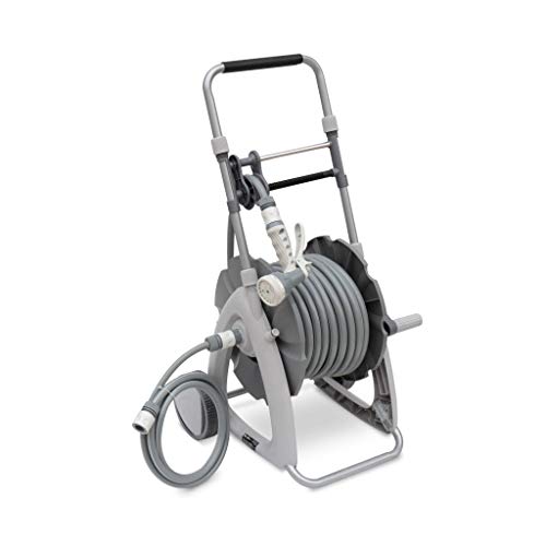 Alice's Garden - Dévidoir sur Roues 30m. Enrouleur avec Tuyau d’arrosage. raccord et Pistolet d'arrosage fournis