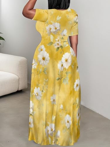 Image of Plus Size Maxi Dresses for Curvy Women T-Shirt Summer Sun Dresses Loose Fit