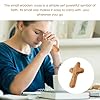 Gments 10 CM Handmade Wooden Cross Handcrafted Olive Wood Crucifix with Woven Linen Sack Handheld Mini Holding Cross in Pocket Pouch for Religious Christian Prayer Keepsake Men & Women #5