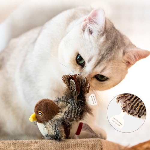 Jouet couineur pour chat avec son et oiseau à mâcher pour exercice - 7