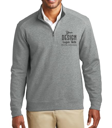 INK STITCH K807 Men Custom Embroidery Logo Texts Personalized Interlock Quarter Zip Up2