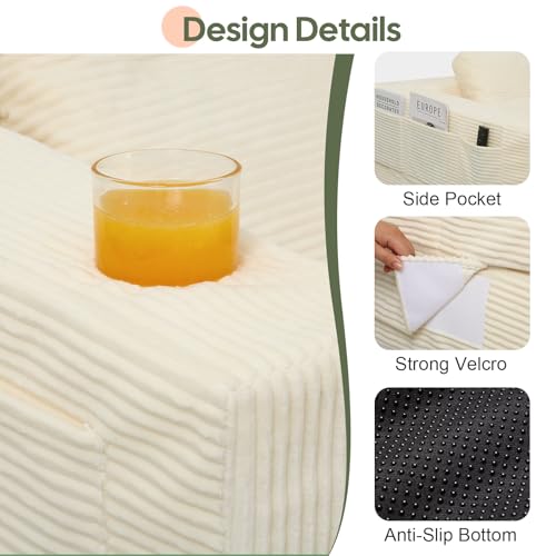 Image of COMAX Futon Sofa Bed, Convertible Sofa Bed, Folding Boneless Couches | Boneless Couch for living room, Fold Out Small Foldable Loveseat Floor Sleeper Mattress Lounge Space‑Saving, 3 Seater 106 inch