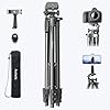 71″ Camera Tripod Aluminum Tall Tripod Stand Compatible with Canon Nikon with Wireless Remote Phone Holder and Bag Max Load 6.6 LB