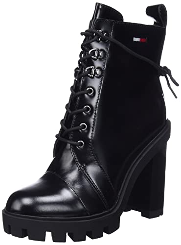 Tommy Jeans Bottes à Talons, Tendance Femme, Noir, 40 EU Cover