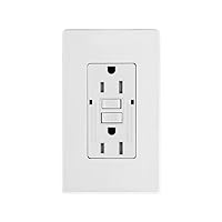 Vista 22 de Micmi Salida GFCI, receptáculo GFI resistente a manipulaciones con indicador LED, interruptor de circuito de falla de tierra de prueba automática