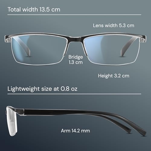 Image of Gaoye Executive Style Reading Glasses Men - Durable Readers with Blue Light Filtering - Comfortable Fit with TR90 Frames
