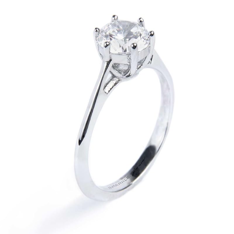 Bague solitaire zircon 6,25 mm Marlù Acier allié d'exception 31AN0009W-20