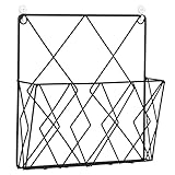 Beavorty Black Metal Wall-Mounted Magazine Holder and Books Organizer Iron Storage Shelf for Home Office Living Room Display Rust Resistant and 10.23X9.84X2.75 Inch