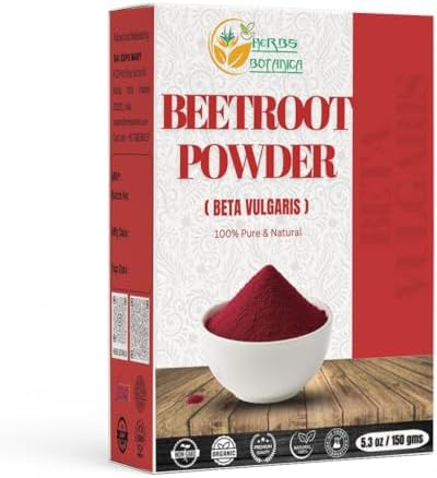 Herbs Botanica Beetroot Powder, 5.3 oz (150 g), Finely Ground Beet Root for Baking, Smoothies and Food Recipes