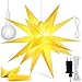 Produktbild KESSER® 100cm Leuchtstern 3D, LED Weihnachtsstern mit Timer für innen und außen, Adventsstern Beleuchtet hängend Gelb Stern + Warmweiß Licht