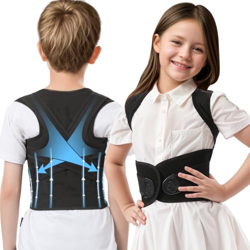 babaka Posture Corrector for Kids, Adjustable Full Back Support, Back Brace for Upper and Lower Back Pain Relief, Scoliosis, Dowagers Hump, Hunchback, Thoracic, Spine Corrector，XX-Large
