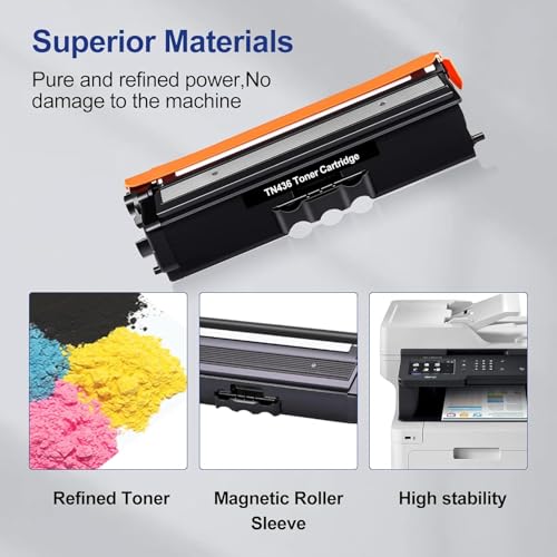 TN436 Toner Cartridges TN33 TN431 Toner Replacement for Brother TN436 Toner Cartridge Set (TN436BK, TN436C, TN436M, TN436Y) Use with Brother HL-L8360CDW MFC-L8900CDW HL-L3220CDW Printers (4 Pack) by JMLCOLORS - Used condition - Image 5