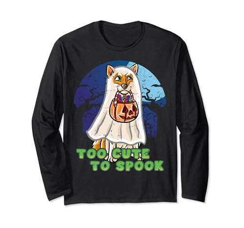 Shiba Inu Happy Halloween Costume Ghost Maglia a Manica