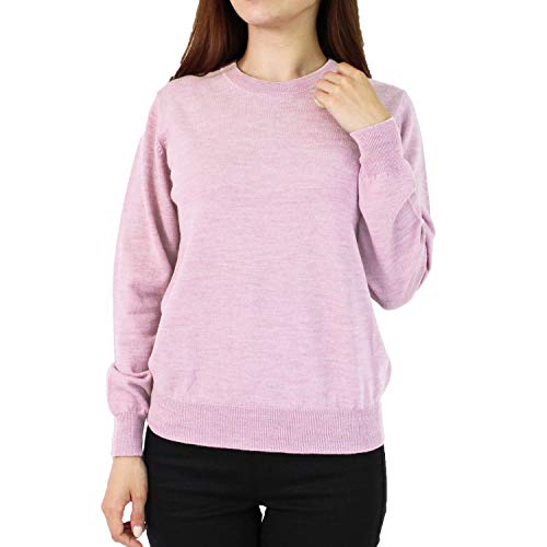 メリノウール100％ クルーネックセーター レディース ニット 洗える 18色