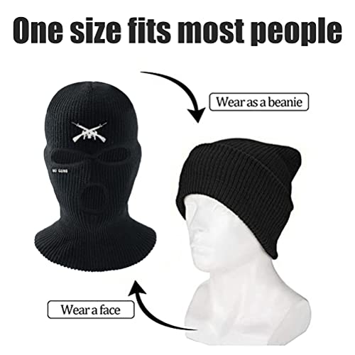 Nueva máscara de esquí con 3 agujeros para invierno, balaclava con capucha para hombres y mujeres, deportes al aire libre, ciclismo, esquí, correr, blanco miniatura 3