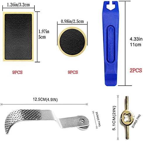TAOCI puncture repair kit, bike tyre Anti-puncture tire pad, bicycle kit for Commuter Bikes and Road Mountain 29PCS Glueless Self-Adhesive Patches Tool, White, 14*8*3.5