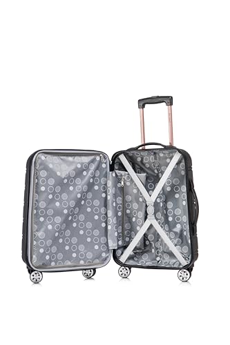 Image of Rockland Melbourne Hardside 2 Piece Expandable Spinner Wheel Luggage Set, Carry-On 20 inch and Tote 14 inch, Black