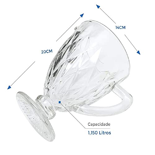 Kit Jarra e Taças Transparentes Wincy VDA11033