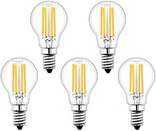 Bonlux E14 LED Golf Ball Filament Bulb 4W Dimmable Warm White 2700K G45 Small Edison Screw LED Bulbs SES Vintage Light Bulbs 40W Incandescent Bulbs Equivalent(5-Pack)
