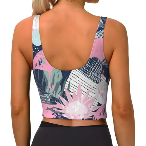 Débardeur d'été femme avec rembourrage intégré dos nageur motif flamant rose - 3