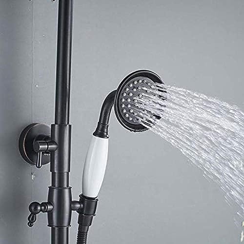 Robinet de baignoire cascade bronze noir mitigeur douche 5 trous - 4