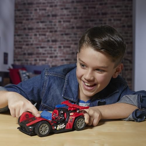 Marvel Spider-Man VenomVersus Epic World of Action Miles Morales Bolide de Course Remix, Figurine et Voiture, Jouets de Super-héros, dès 4 Ans