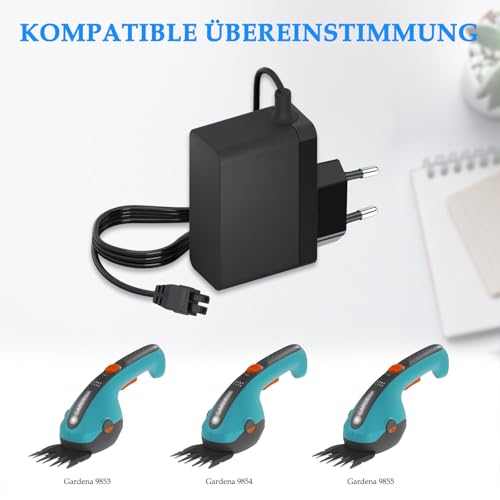 Ladekabel Für Gardena Classic Cut Li Kompatibel mit Gardena 9853 9854 9855 Der Serie Netzteil Small Eight Straight 2468 Kabellänge 1,8m Ladegerät