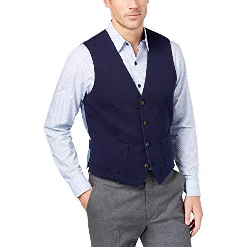 Tasso Elba Mens Lorenzo Pattern Work Wear Suit Vest Navy M