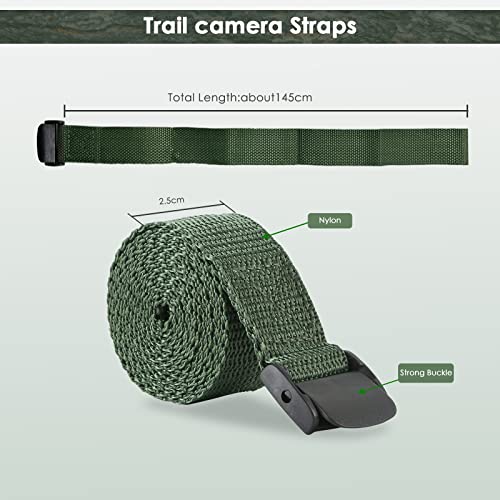 Image of 5 Pcs Adjustable Heavy Duty Tie Down Cinch Straps - 500 lbs Nylon Lashing Straps with Cam Buckles for Securing Cargo, Motorcycle, Kayak, Surfboard, Trail Cameras