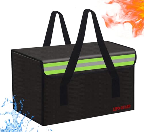 Lipo Battery Safe Bag Large Capatity Fireproof Bag for Ebike Lipo Battery Other Batteries Storage Charging Transport, Home Office Travel Battery Safe Storage Pouch (300 * 200 * 200mm)